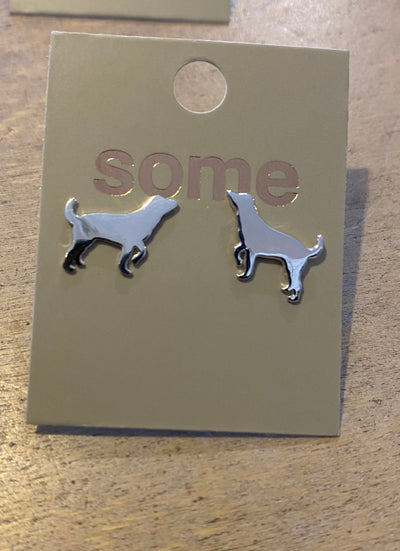 Some Sterling Silver Hound Dog Earrings 819