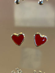 Some Sterling Silver Valentine Heart Earrings 678
