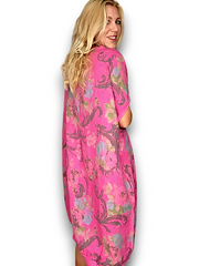 Helga May Hot Pink Twirl Dress Elastic Hem 164497