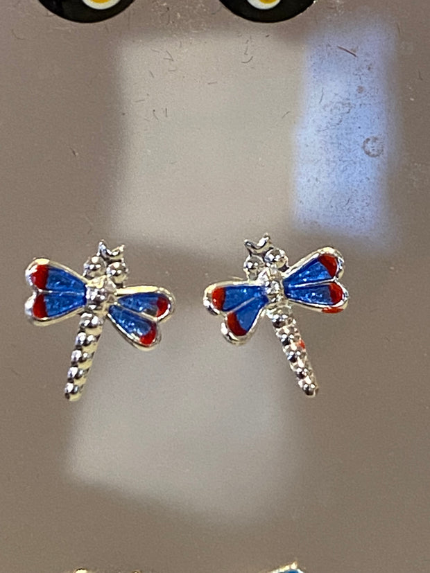 Some Sterling Silver Dragonfly Stud Earrings 705