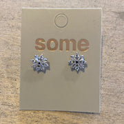 Some Sterling Silver Crystal Snowflake Earrings 633