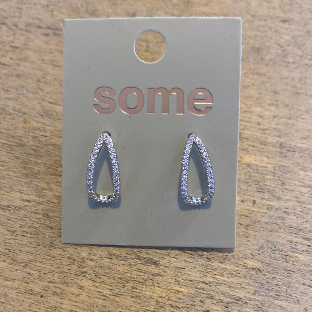 Some Sterling Silver Diamante Curve Earrings 639