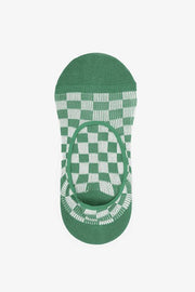 Antler No Show Checkered Green Socks