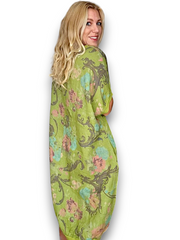 Helga May Avocado Twirl Elastic Hem Dress 164384