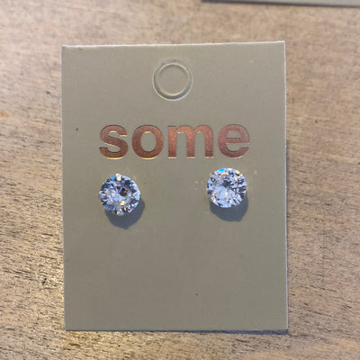 Some Sterling Silver Crystal Diamond Earrings 638