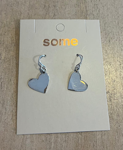 Some Sterling Silver Hanging Heart Earrings 777