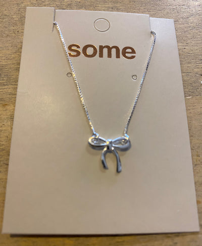 Some Sterling Silver Bow Necklace 090