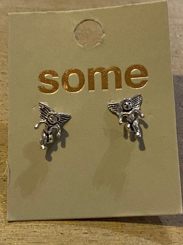 Some Sterling Silver Cherub Angel Earrings 718