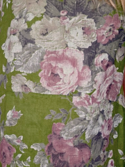 Helga May Green Scarlett Rose Jungle Dress Linen 163750