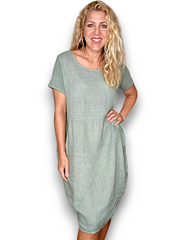 Helga May Sage Green Plain Jungle Dress 151531