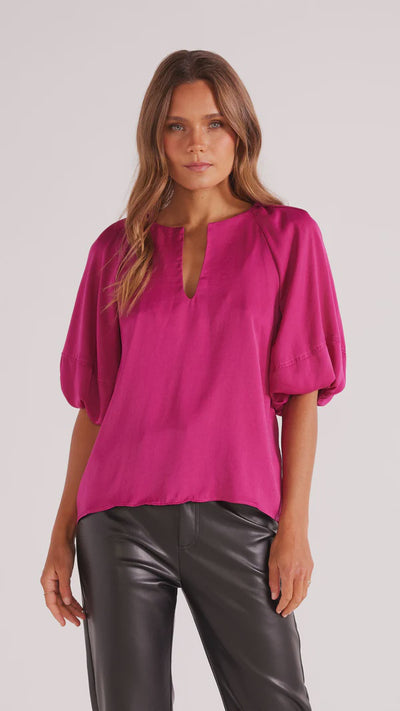 Mink Pink Safira Blouse in Berry
