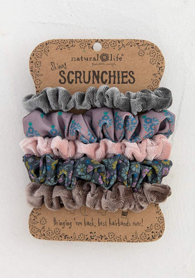 Natural Life Scrunchies Mixed Set Of 5 Grey 430