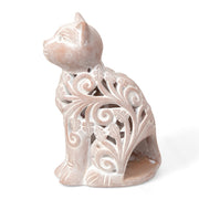Trade Aid Terracotta cat tealight holder  01.01.244