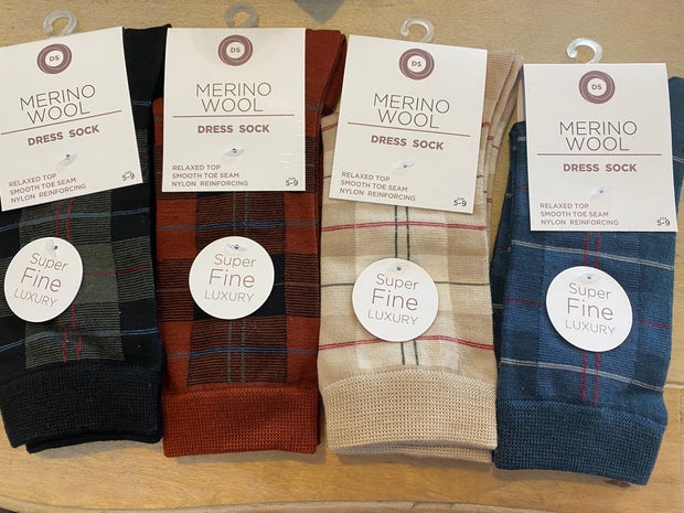 DS Women's Merino Wool Crew Tartan Socks