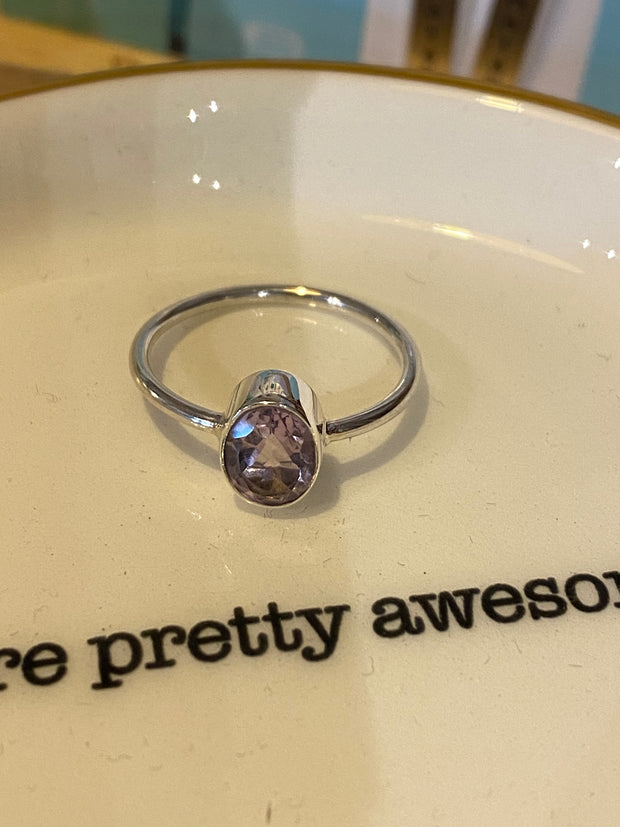 Some Sterling Silver Oval Gem Ring 801