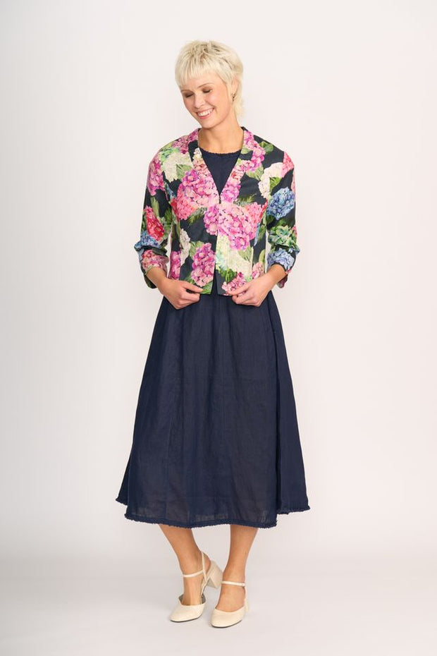 Foil Hydrangea Gather Together Linen Jacket TP14652