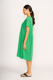 Foil Frill Seeker Dress in Kelly Green FO7908