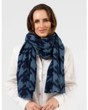 Stella and Gemma Scarf 1922 Houndstooth Deep Blue