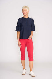OH Three Check and Lace Blouse TP14114