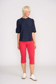OH Three Check and Lace Blouse TP14114