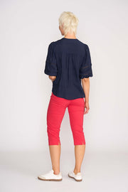 OH Three Check and Lace Blouse TP14114