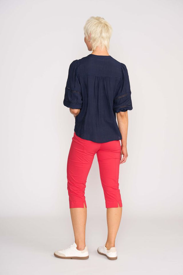 OH Three Check and Lace Blouse TP14114