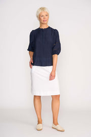 OH Three Check and Lace Blouse TP14114