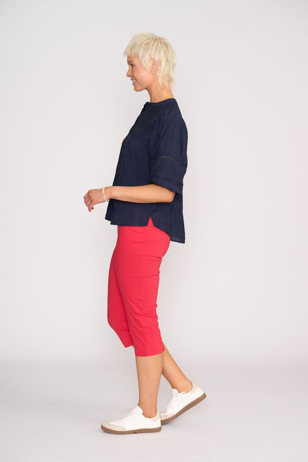OH Three Check and Lace Blouse TP14114