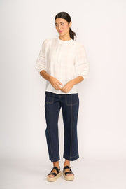 OH Three Check and Lace Blouse TP14114