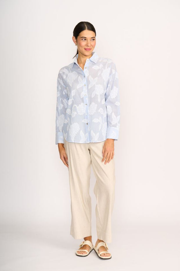 OH Three Boxy Fit Shirt in Stripe Floral TP14237