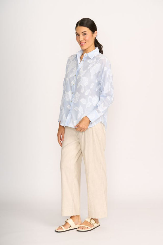 OH Three Boxy Fit Shirt in Stripe Floral TP14237
