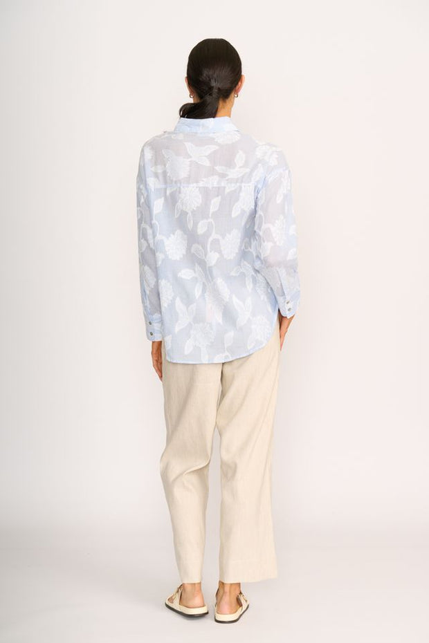 OH Three Boxy Fit Shirt in Stripe Floral TP14237