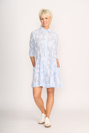 OH Three Contrast Panel Dress in Stripe Floral TP14323