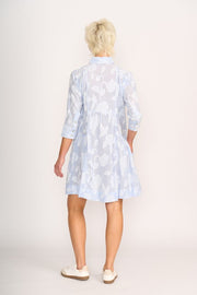 OH Three Contrast Panel Dress in Stripe Floral TP14323