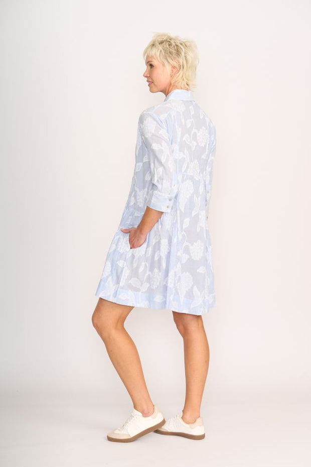 OH Three Contrast Panel Dress in Stripe Floral TP14323