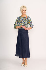 Foil Fringe Benefits Linen Skirt Midnight TP14658