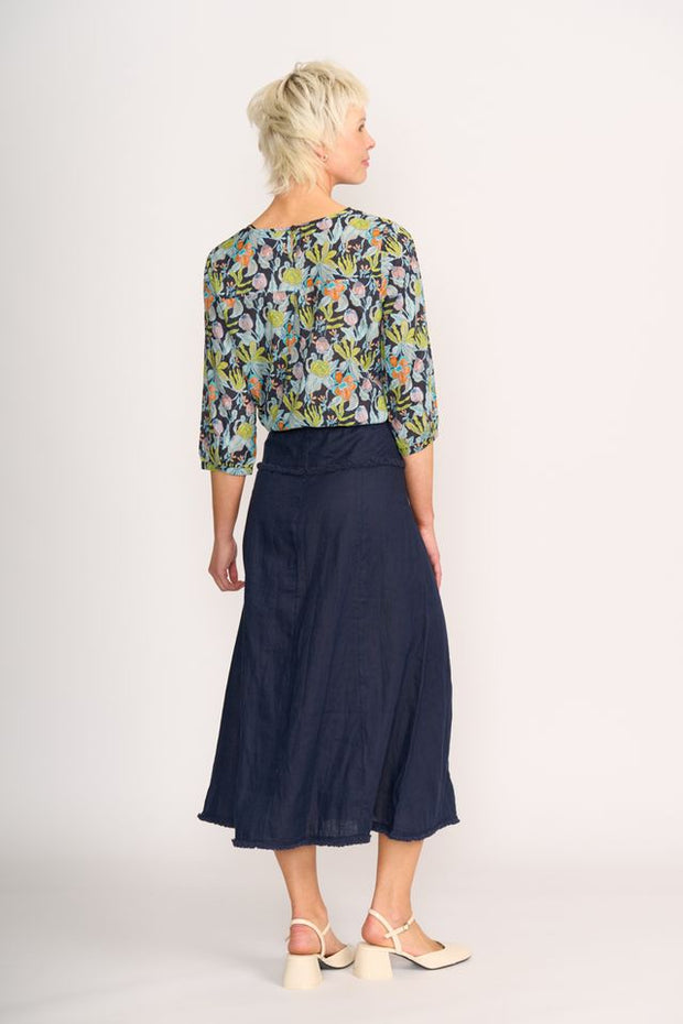 Foil Fringe Benefits Linen Skirt Midnight TP14658