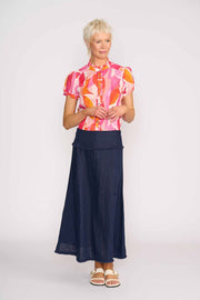 Foil Fringe Benefits Linen Skirt Midnight TP14658