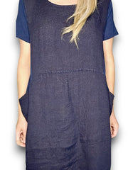 Helga May Linen Navy Plain Jungle Dress