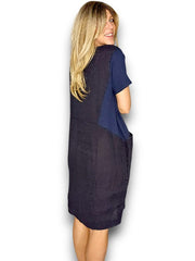 Helga May Linen Navy Plain Jungle Dress