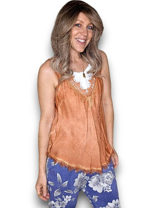 Helga May Silky Lace Singlet
