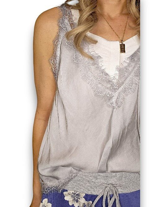 Helga May Silky Lace Singlet
