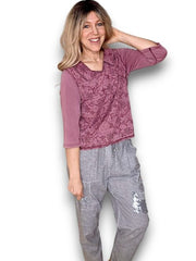 Helga May Collared Poet Top Plum 918321