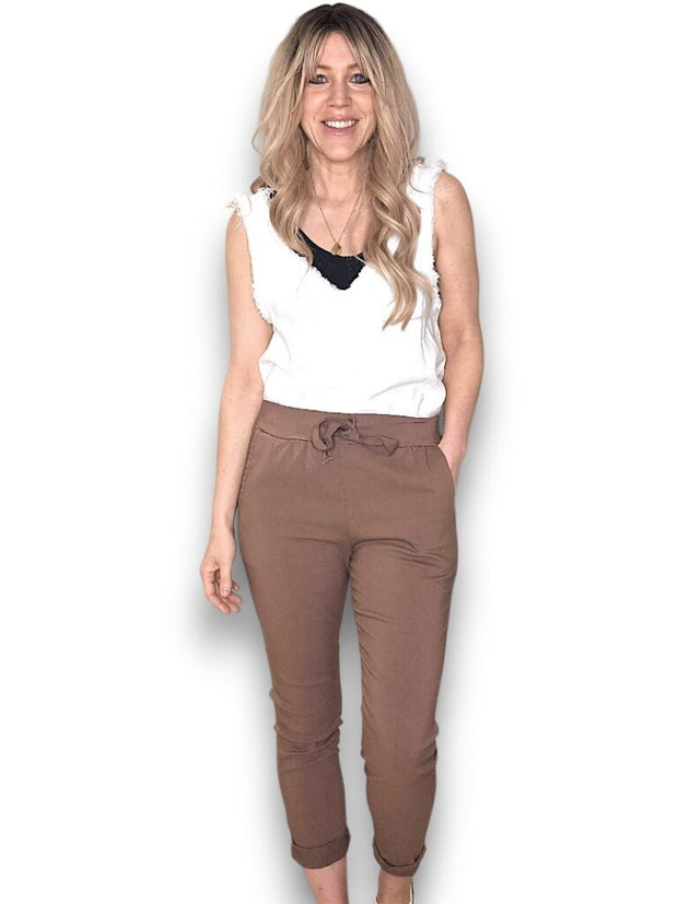 Helga May Coffee Plain Pants 934130