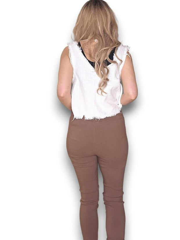 Helga May Coffee Plain Pants 934130