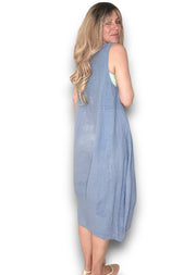 Helga May Plain Linen Maxi Tank Dress L / XL