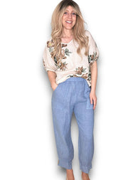 Helga May Mini Button Linen Pants