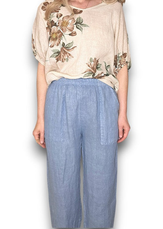 Helga May Mini Button Linen Pants
