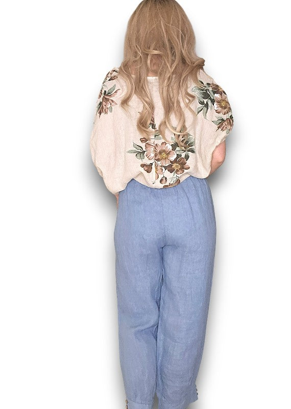 Helga May Mini Button Linen Pants