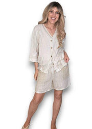 Helga May C'est La Via Drawstring Jacket Linen